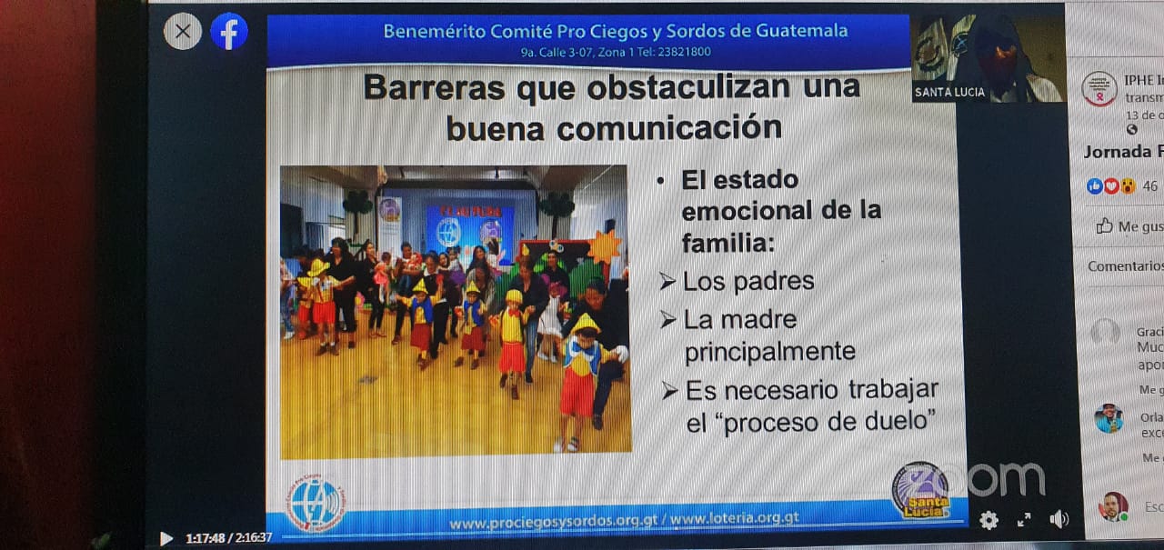 El Departamento de Voz, Audición y Lenguaje del IPHE, realiza conversatorio con el tema: Desarrollo de la Comunicación en los niños ciegos y las alteraciones que se presentan