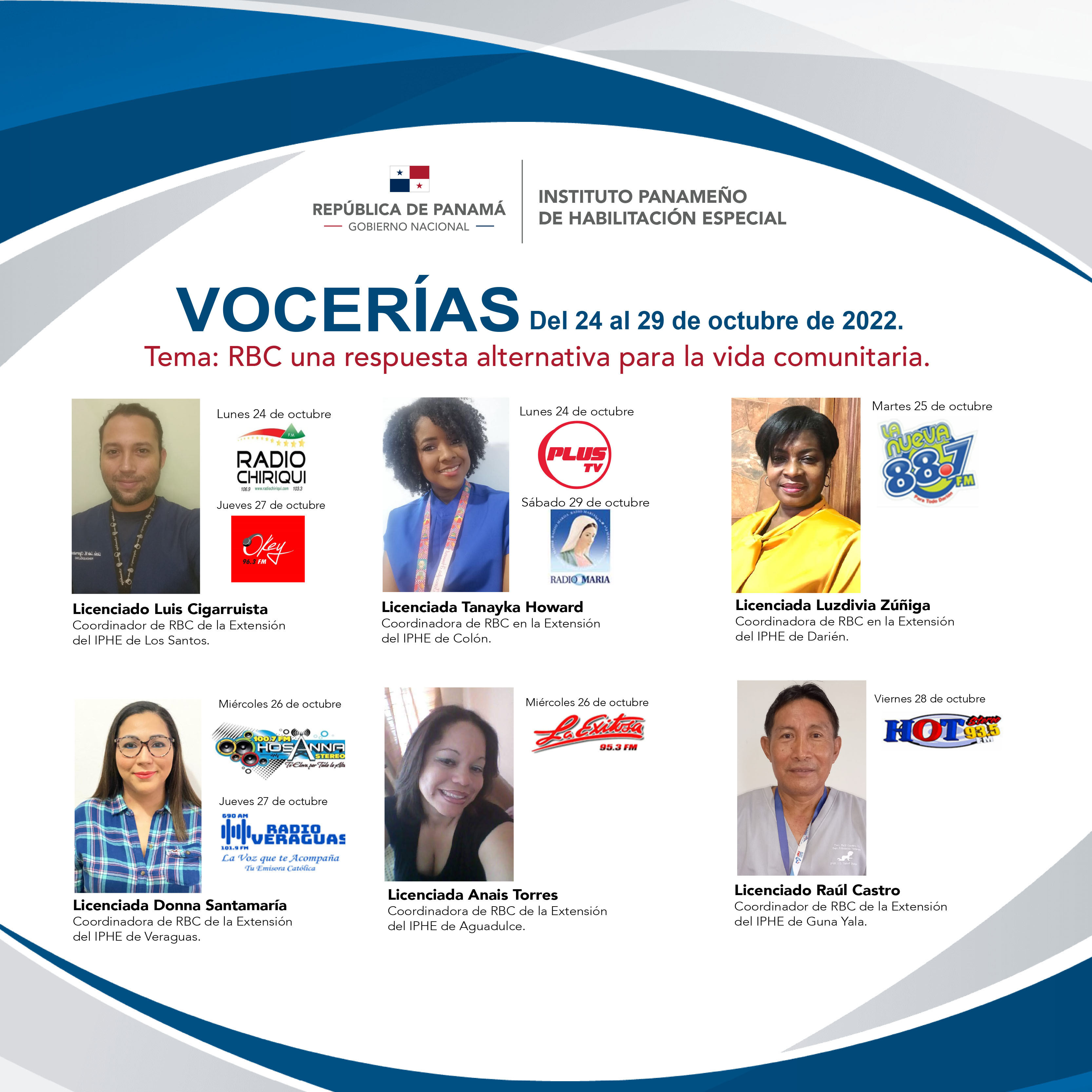 VOCERIAS  Del 24 al 28 de octubre de 2022.