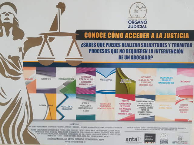 Órgano Judicial da a conocer información para procesos que no requieren intervención de abogados