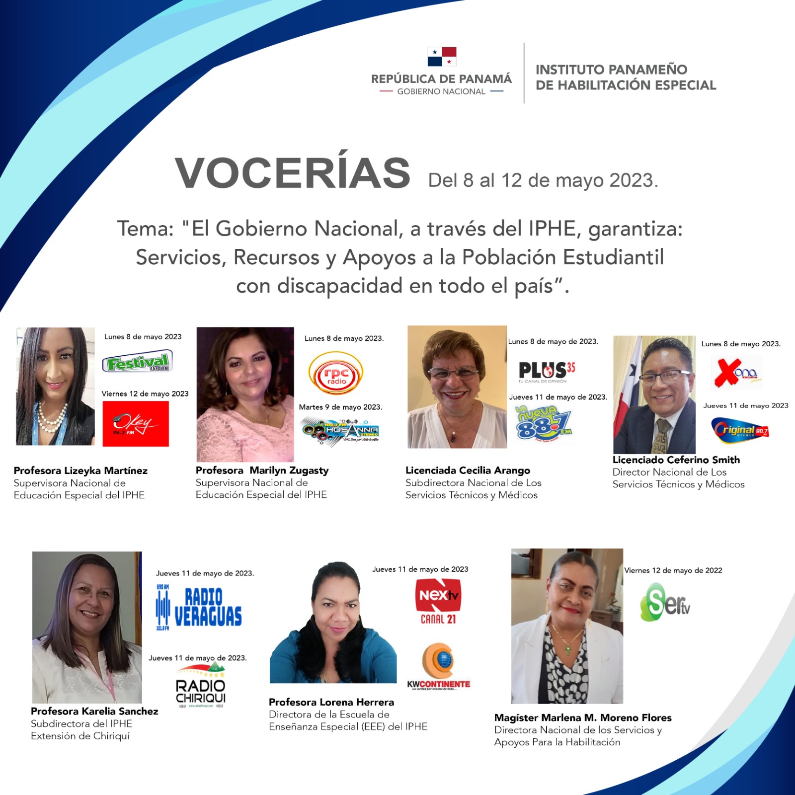 Vocerías del 8 al 12 de mayo de 2023
