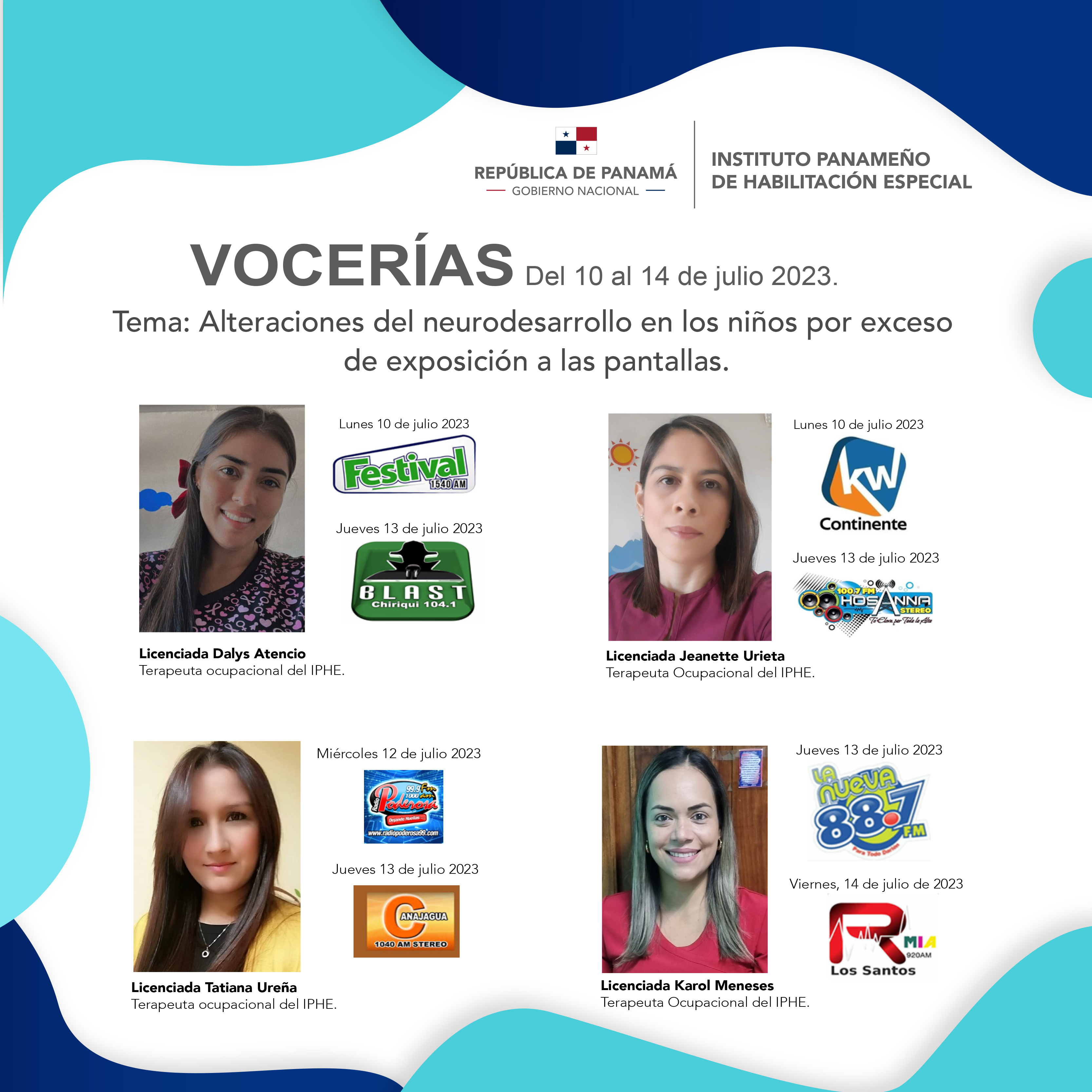 Vocerías del 10 al 14 de julio de 2023.